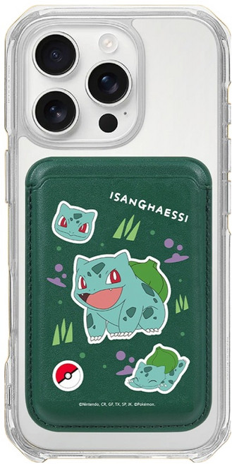 PoKeMoN 寶可夢 MagSafe 皮革卡夾, 妙蛙種子 綠色, 1個