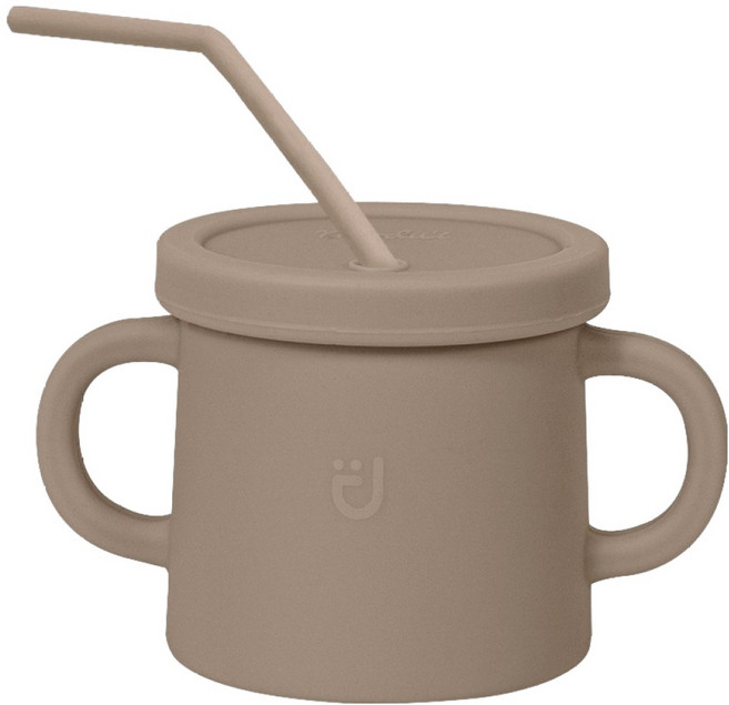 모두아이 모아컵 + 뚜껑 + 빨대 세트, 260ml, 1세트, 샌드베이지