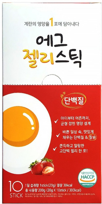 청라 단백질 에그 젤리스틱 10p, 1개, 200g