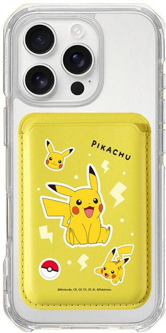 PoKeMoN 寶可夢 MagSafe 皮革卡夾, 皮卡丘 黃色, 1個