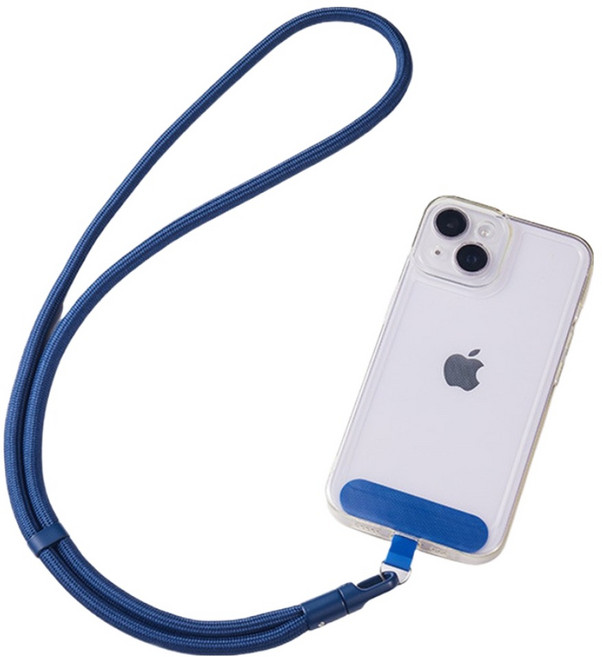 사인포스트 귀여운 캐릭터 핸드폰 스트랩 패드 연결 줄 목걸이 67cm, 블루, 1개