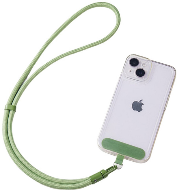 사인포스트 귀여운 캐릭터 핸드폰 스트랩 패드 연결 줄 목걸이 67cm, 그린, 1개
