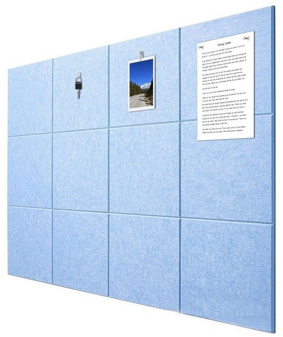 Delirium 隔音 多種顏色 玄關門 隔音 吸音材料 300 x 300 x 9 mm, 淺藍色, 12個