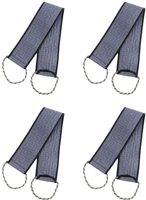 더자카 양면 바디스크럽 등밀이 샤워 롱타월 80 x 9.8 cm, 그레이, 4개, 1개입