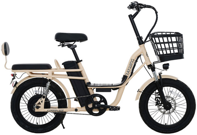 레이윙 캐리 미 동반좌석 전기자전거 18.2Ah 고객직접설치, 크림 베이지, 스틸