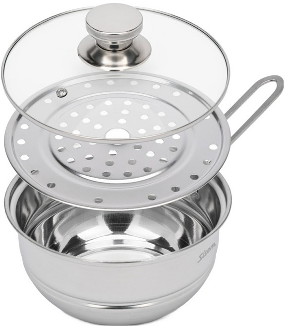 시샘 인덕션 초음파 세척한 스텐 미니 편수 양수 찜냄비, 1개, 18cm