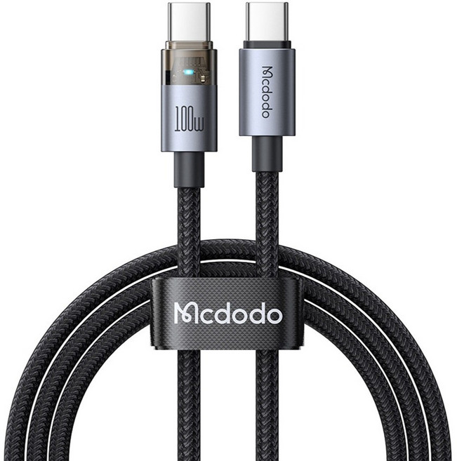 Mcdodo 麥多多 TR Pro Type-C to Type-C PD 高速充電線, 黑色, 1個