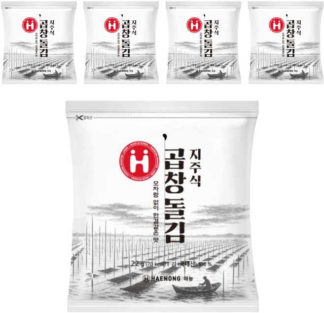 해농 지주식 곱창돌김 10p, 22g, 5개