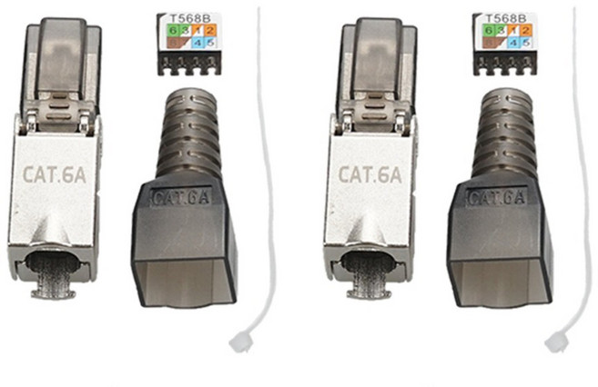Coms RJ45 CAT 6A 模組化連接器套組 CP923, 2套