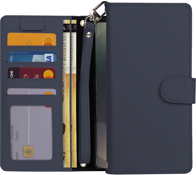 에센스웨어 에센셜 천연 소가죽 다이어리 휴대폰 케이스 + 오플 스트랩 세트