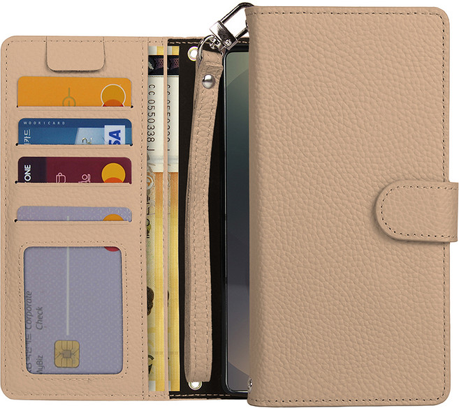 에센스웨어 에센셜 천연 소가죽 다이어리 휴대폰 케이스 + 오플 스트랩 세트