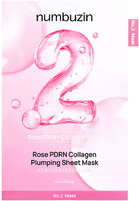 넘버즈인 2번 로즈 PDRN 콜라겐 플럼핑 마스크팩, 1개입, 1개