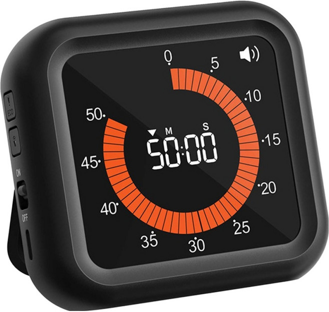 모더너리 뽀모도로 LCD 무소음 스터디 타이머 스톱워치, 1개, 블랙계열
