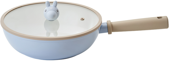 NEOFLAM Rody 跳跳馬系列陶瓷塗層炒鍋 IH爐可用鍋 非鐵氟龍不沾塗層 藍色 台灣公司貨, 26cm, 1個