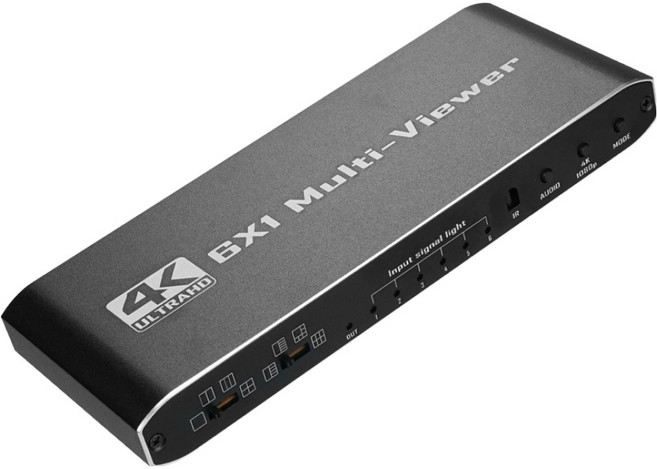 컴스 6:1 화면 분할기 HDMI 6포트 멀티뷰어 4K30Hz OU849, 혼합색상, 1개