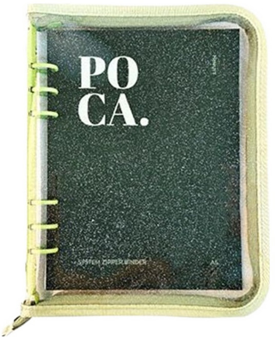 미뉴잇 투명 지퍼 바인더 A5, 1개, 아보카도