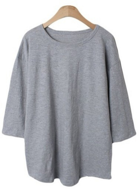 女款素色基本款八分袖竹節棉T恤 cpt16184k51