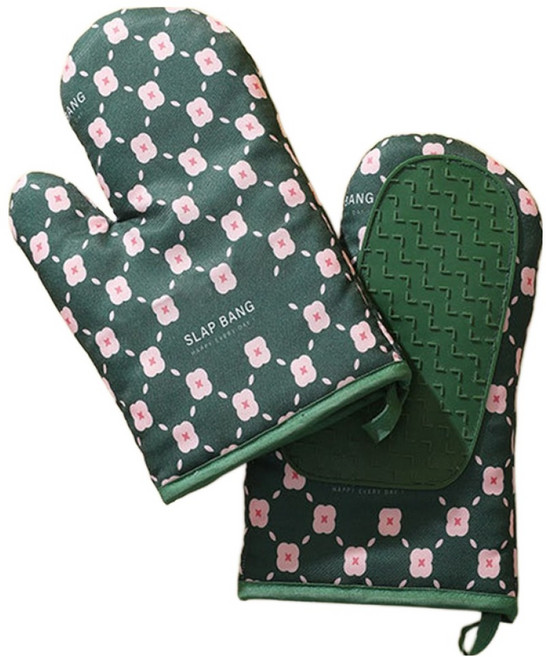 존글로벌 실리콘 오븐장갑 세트, 딥그린, 1세트