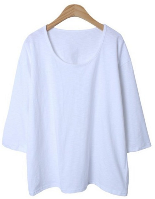 女款 Gesia 簡約寬鬆八分袖U領T恤 cpt16199k51