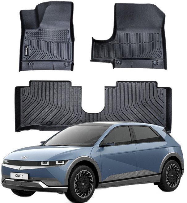 오토가드 TPE 3D 고무 카매트 1 + 2열 풀세트, 블랙, 더 뉴 아이오닉 5 2024년 3월 콘솔이동형 유니버셜 아일랜드