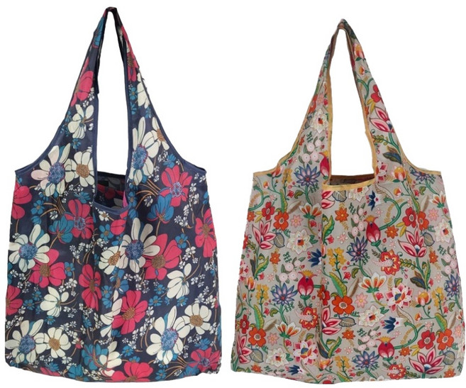 벨리안 휴대용 접이식 장바구니 46 x 66 cm 2종 세트, 데이지, 꽃밭, 1세트