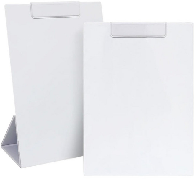 마그피아 화이트보드형 이지업 스탠딩 자석 클립보드 A4, 화이트, 2개