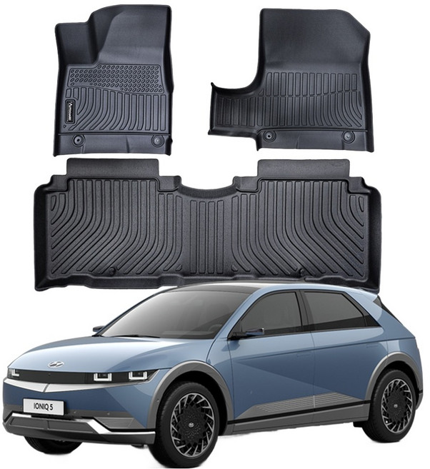 오토가드 TPE 3D 고무 카매트 1 + 2열 풀세트, 블랙, 더 뉴 아이오닉 5 2024년 3월 콘솔고정형