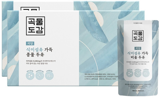 곡물도감 식이섬유 가득 비움두유, 180ml, 30개