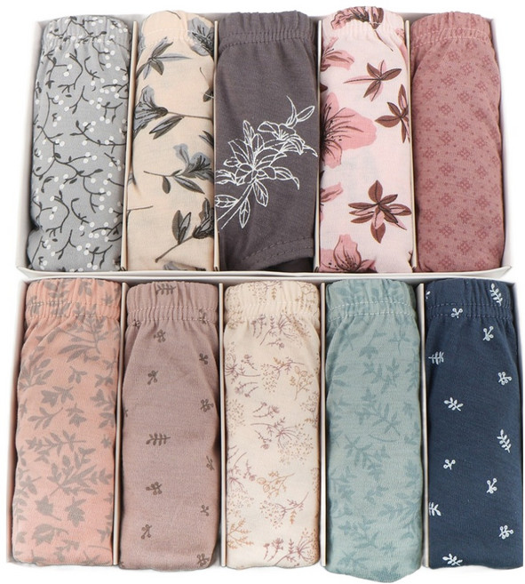 블루핀 여성용 부인용 면혼방 퀸즈 맥시 팬티 10종 세트