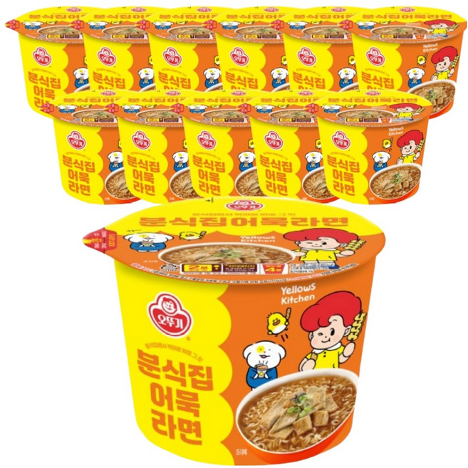 오뚜기 분식집 어묵라면 100g, 12개