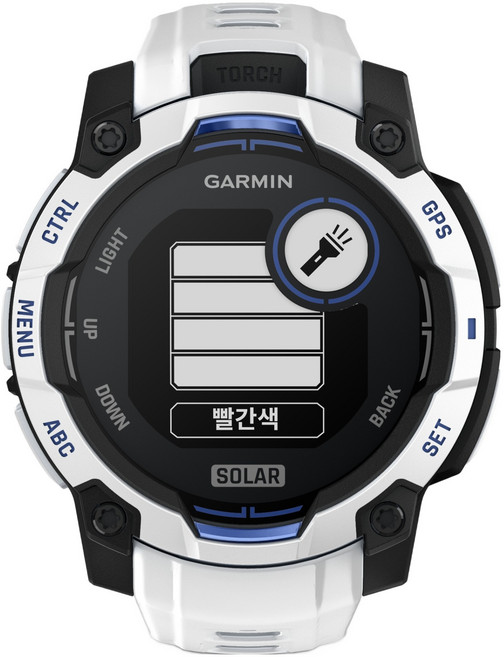 가민 인스팅트 3 슈퍼노바 솔라 아웃도어 스마트워치, 화이트스톤 + 화이트, 45mm, GPS + 블루투스