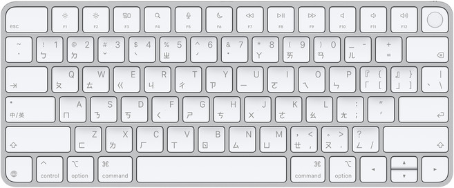 Apple Magic Keyboard with Apple silicon 含Touch ID USB-C 注音 1個, 白色, MXCK3TA/A, 不適用