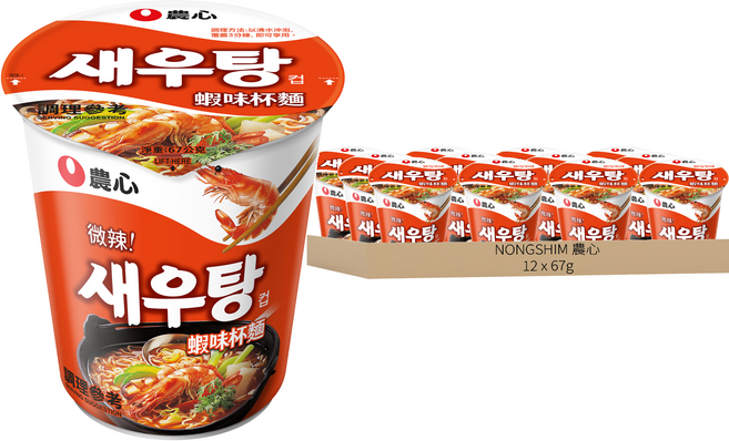 NONGSHIM 農心 蝦味杯麵 67g, 12入