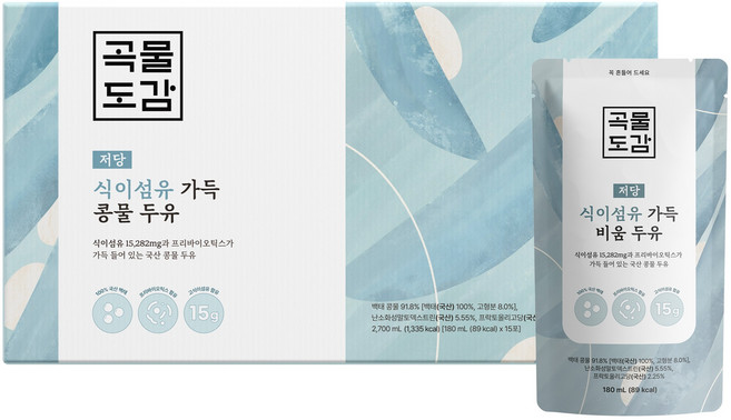 곡물도감 식이섬유 가득 비움두유, 180ml, 15개