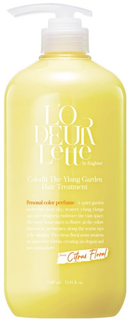 로더렛 인 잉글랜드 컬러핏 더 일랑 가든 시트러스 플로럴향 헤어 트리트먼트, 1L, 1개