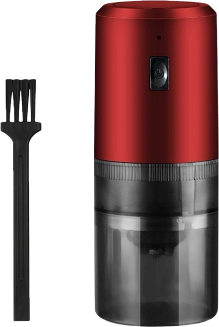Couselect 電動咖啡豆研磨機 便攜充電式磨粉機 小型家用咖啡研磨器 附清潔刷 紅色, QC-003-KF