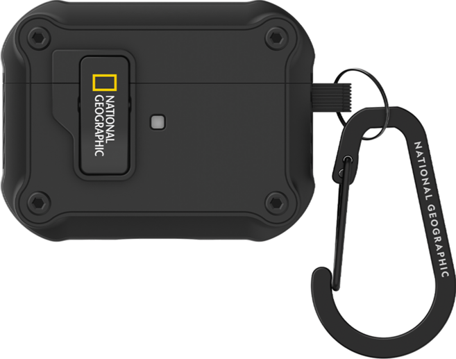 NATIONAL GEOGRAPHIC 國家地理 RuggedBumper自動開蓋保護殼, 黑色, 1個, AirPodsPro 3