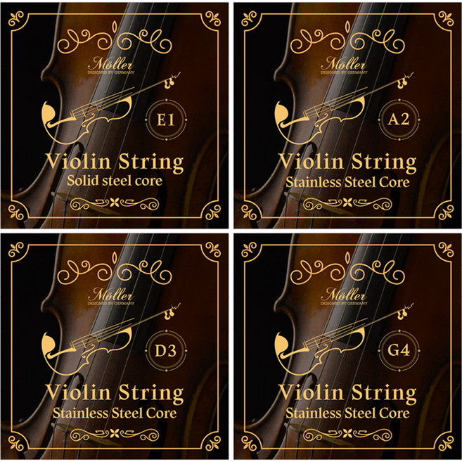 뮐러악기 교육용 바이올린현 3/4 4/4 공용 세트, 혼합색상, 1세트, MVS-700