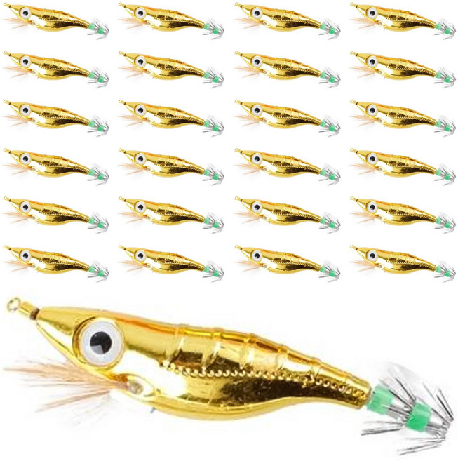 999피싱 쭈꾸미 갑오징어 문어 M2 왕눈이 수평 크롬에기, 옐로우골드, 25개, 9g