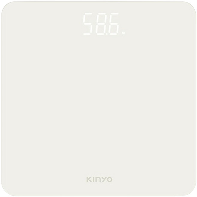 Kinyo LED簡約質感體重計, 米黃色, 1個, NDS-230