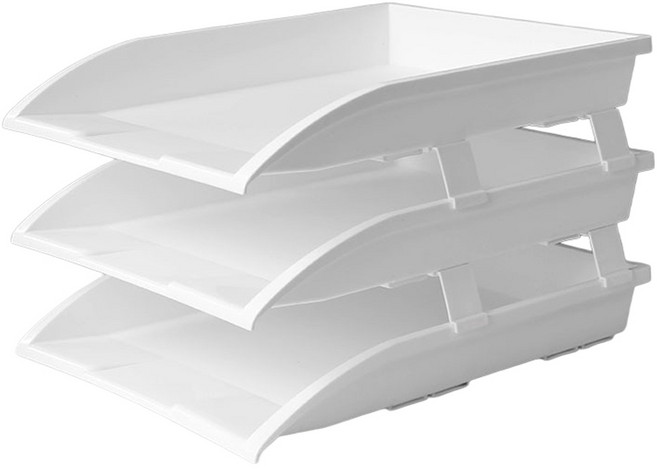 맙소샵 심플 깔끔 사무실 다층 A4 파일 정리 보관 랙 31.4 x 38.1 x 24.5 cm BRP2715, 화이트3단, 3단