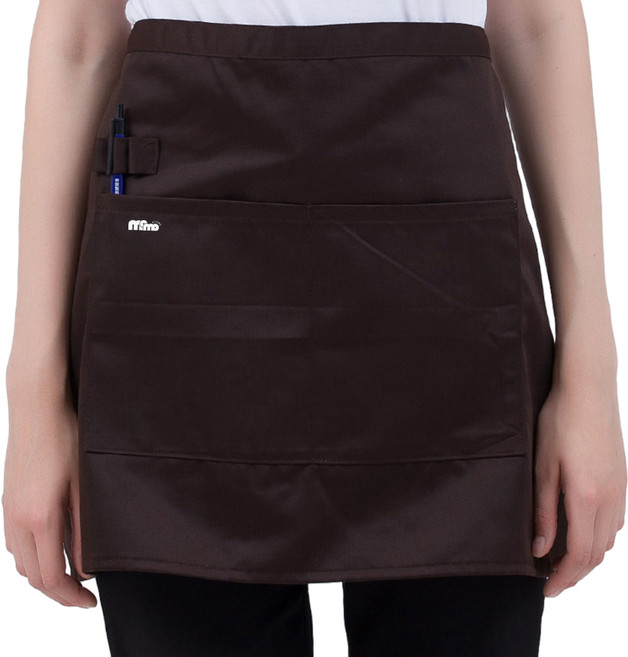 모모 가볍고 편한 쉐프 하프 방수 앞치마, 브라운, 1개