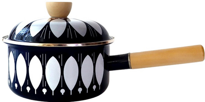 하코야 인덕션 비앙카 법랑 편수냄비, 1개, 네이비블루, 20cm