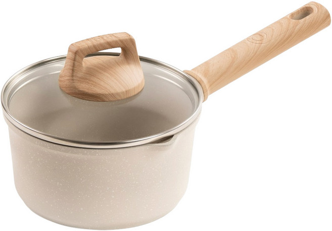 Tefal 特福 暖暖系列不沾單柄湯鍋 加蓋, 米色, 1個, 16cm