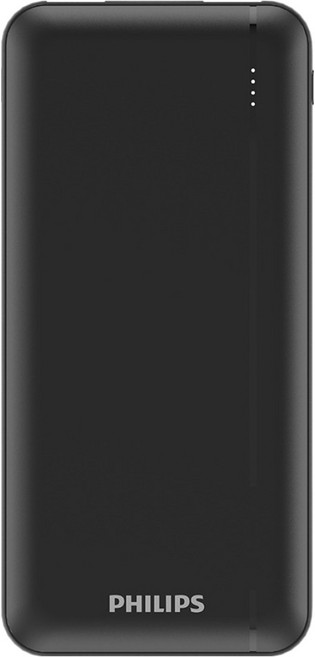 필립스 슬림 보조배터리 고속충전 10000mAh 멀티단자, 블랙, DLP1812PB