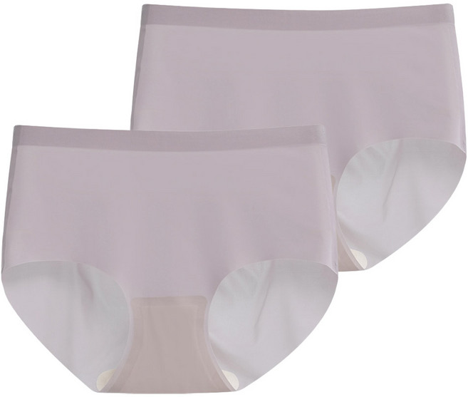 DeParee 蒂巴蕾 無痕冰絲植物系桑蠶絲抗菌內褲2件組 Waist pus 包覆式, 藕紫色