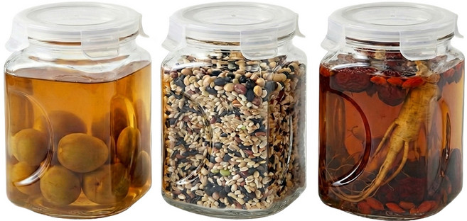 Glasslock 格拉氏洛克 方形密封罐, 2L, 3個