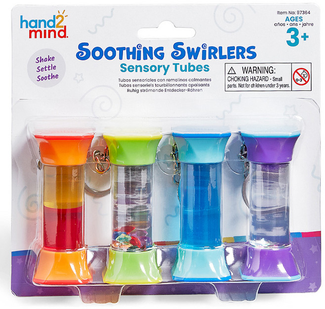 hand2mind 情緒調節舒壓管鑰匙圈4件組 IN97364, 1套, 混合色