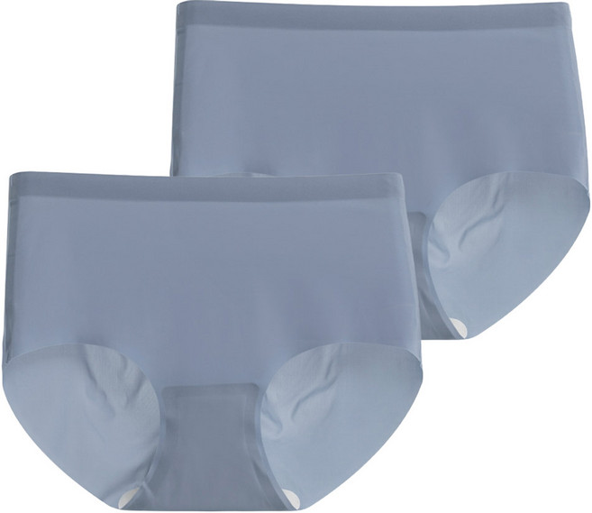 DeParee 蒂巴蕾 無痕冰絲植物系桑蠶絲抗菌內褲2件組 Waist pus 包覆式, 鴿子藍