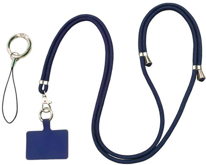 벨리안 휴대용 길이 조절 핸드폰 스트랩 84~160cm, 네이비, 1개